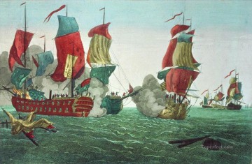 naval battle of war ships Oil Paintings